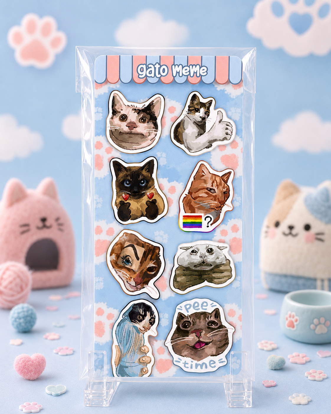 Pegatinas Gatos Meme ᯓ★