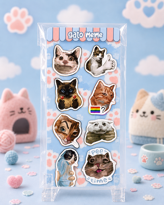Pegatinas Gatos Meme ᯓ★